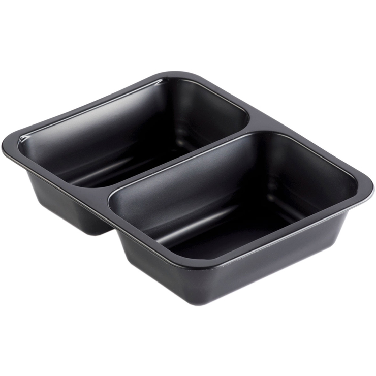 Meal tray 3 compartments 227x178x50mm black